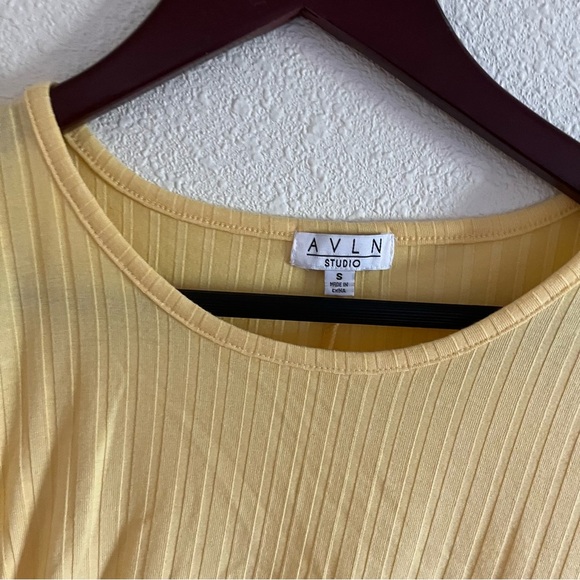 Yellow Asymmetrical Ruched Mini Dress - Picture 4 of 7